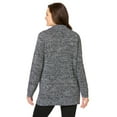thumbnail image 2 of Woman Within Plus Size Marled Zip-Front Cable Knit Cardigan Sweater, 2 of 6