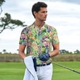 thumbnail image 6 of Vsdgher Watercolor Blooming Cactus Print Men's Short Sleeve Stretch Polo Shirt, Moisture-Wicking Performance Polo Shirt, 6 of 8