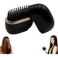 thumbnail image 1 of Mini Hair Straightener,3-Speed Temperature Control, Portable Electric Hair Straightener Brush 30s Heating,Rapid Heating & Anti Scald Shell, Cordless Straightening Comb for Travel,Black, 1 of 6