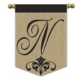thumbnail image 2 of Magnolia Gardens 1841 13 x 18 in. Double Applique Monogram N Burlap Garden Flag, 2 of 3