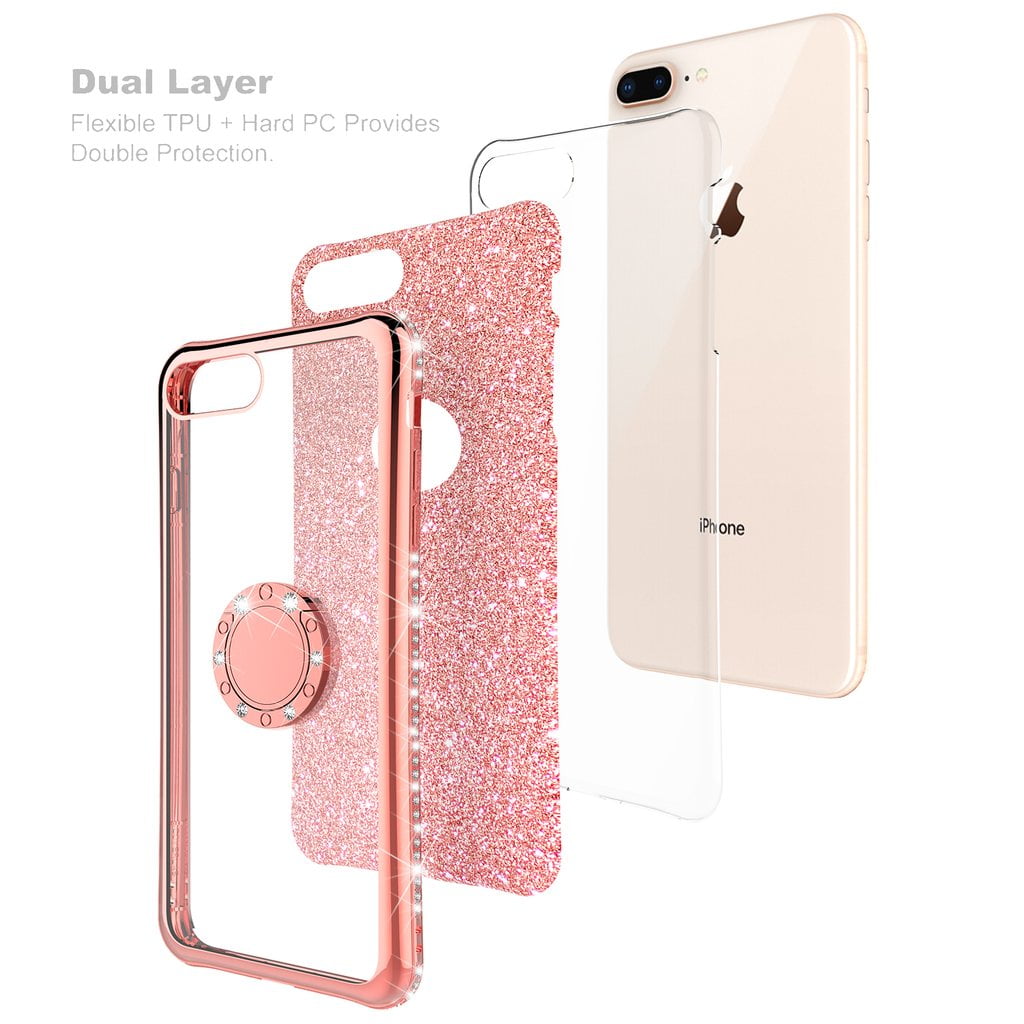 BOFTALE iPhone 7 Plus iPhone 8 Plus Cases for Girls Women, Cute Glitter  Bling Sparkle Pretty Phone Case Cover Compatible with iPhone 7 Plus/8 Plus  Pink price in UAE,  UAE