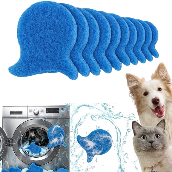 UHIAGREE Pet Hair Remover for Laundry,10pcs Reusable Fish Pet Hair Balls Catcher for Washing Machine
