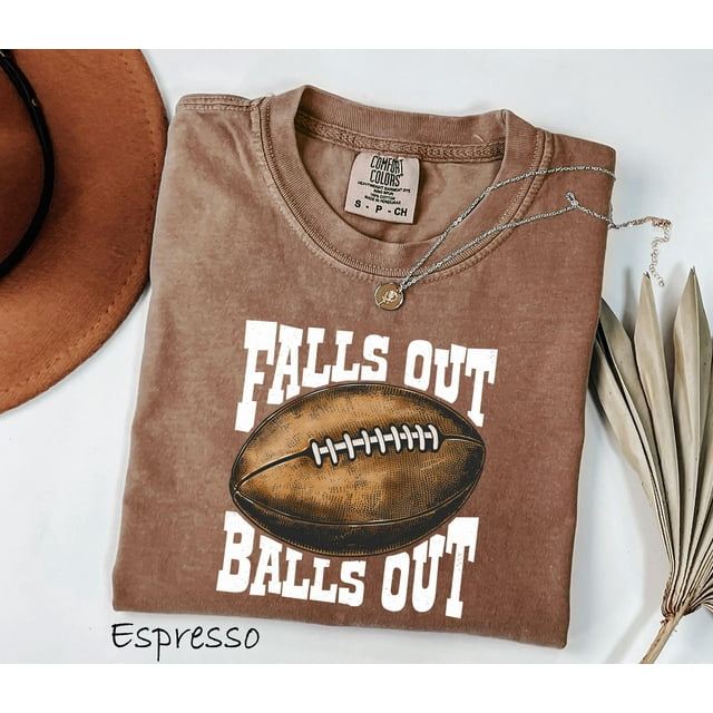 Comfort Colors® Fall Football shirt, Falls Out Balls Out Football Shirt, Football Thanksgi - Pepper - M