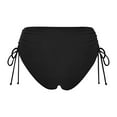 thumbnail image 7 of Cathalem Womens Swimsuit Bottoms Moderate High Cut Bathing Suit Bottoms Ruched Swimsuit Bottom (Black,L), 7 of 7