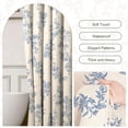 thumbnail image 2 of Sanmadrola Blue Shower Curtain Floral Plant Shower Curtain Set with Tassels, Heavy Duty Faux Cotton Linen Cottagecore Boho Vintage Rustic Shower Curtains with Hooks for Bathroom Decor, 72x72 in, 2 of 8