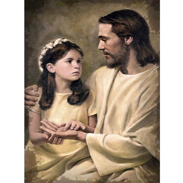 Pintura de diamante 5D DIY Taladro redondo completo Jesús Niño Kit Decoración del hogar (w1068) FLhrweasw Nuevo