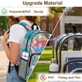thumbnail image 6 of COEQINE Clear Backpack for School Multi-Pocket Bookbag PVC Polyester See Through Book Bag with Padded Shoulder Straps, Heavy Duty Work Bag Transparent Daypack for Girls, Pink Purple Daisy Floral, 6 of 7