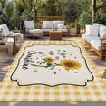 thumbnail image 2 of Sunflowers Outdoor Rug for Patio/Deck/Porch, Non-Slip Large Area Rug 4 x 6 Ft, Yellow Floral Botanical Checkered Rustic Indoor Outdoor Rugs Washable Area Rugs, Reversible Camping Rug Carpet Runner, 2 of 8