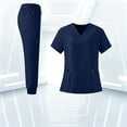 thumbnail image 2 of VV AVEORS Scrubs For Women Set Stretch V-Neck Scrub Top & Jogger Pant - Quick Dry Nurse Uniforms Set With Multi Pockets All-Day Comfort Royal Blue 2XL, 2 of 3