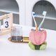 thumbnail image 5 of Organizador de portalápices de cerámica con forma de tulipán, portalápices de escritorio, recipiente para brochas de maquillaje, estilo chinoiserie, mini jarrón, maceta, accesorio para el, 5 of 6