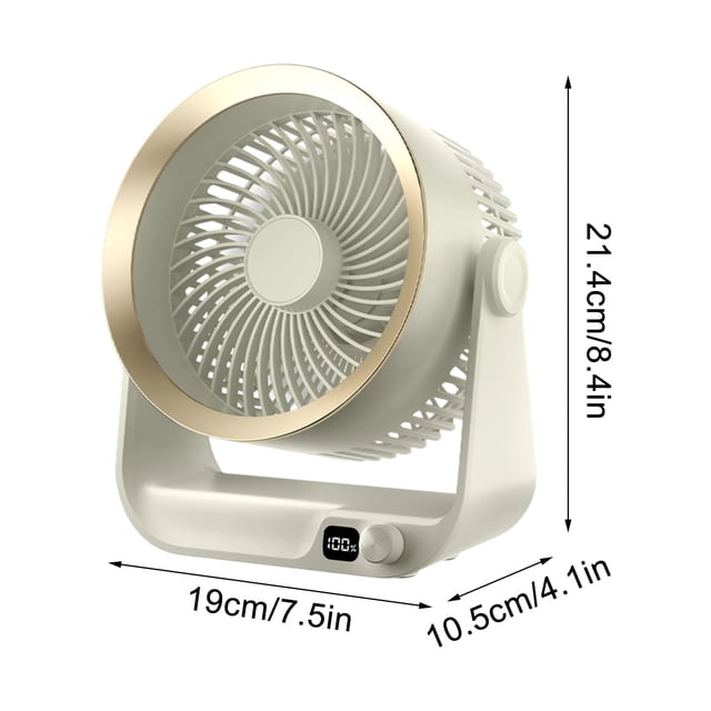 White Portable Small Fan Desktop Large Wind Ultra Quiet Office Desk Student Use Long Version High Speed Concentrated Engine Wide Angle Cooling Efficient Design