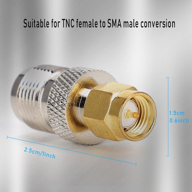 2 Uds Adaptador Convertidor TNC Hembra a SMA Macho ANGGREK