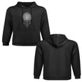 thumbnail image 2 of Sudadera con capucha de estampado étnico de loto mandala y atrapasueños, estilo boho elegante con letra A, de algodón agradable para la piel, top informal unisex., 2 of 5