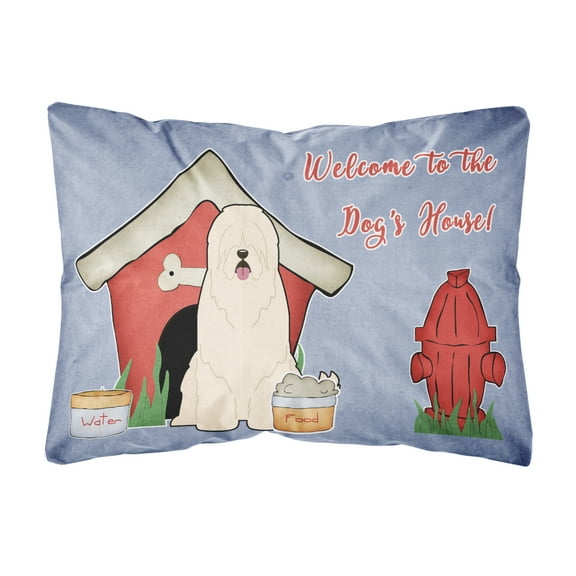 Carolines Treasures BB2778PW1216 Dog House Collection South Russian Sheepdog Canvas Fabric Decorative Pillow  12H x16W