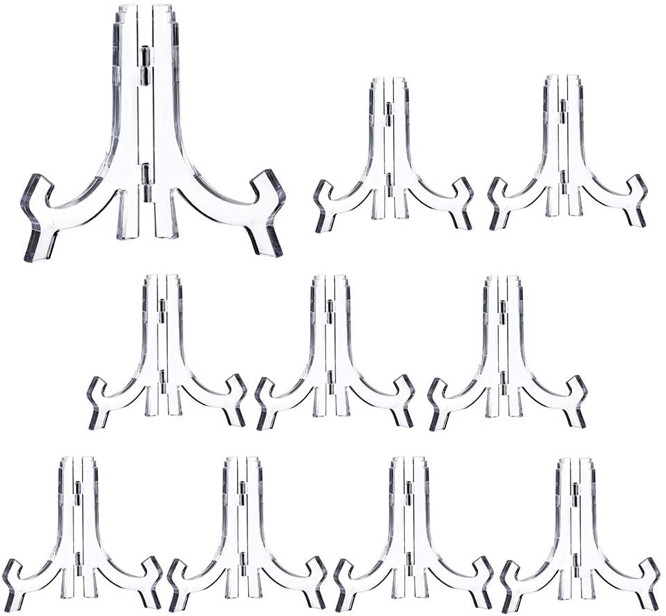 Clear 10 Pack 4.5inch Small Acrylic Easels Display Stand Plate Stand