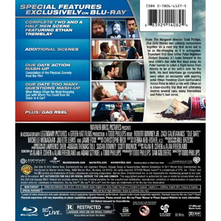 Due Date (Blu-ray + DVD + Digital Copy) - Walmart.com