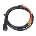 thumbnail image 1 of Cable HDMI a RCA, 5 pies/1,5 m HDMI macho a 3RCA AV compuesto macho M/M conector adaptador Cable transmisor para TV HDTV DVD, 1 of 5