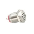 thumbnail image 4 of Interruptor de botón metálico momentáneo Uxcell cabeza plana diámetro de montaje de 12 mm 1NO luz LED roja 3-6V, 4 of 5