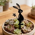 thumbnail image 3 of ddioayh Easter Garden Stakes Rust-Proof Iron Construction Waterproof Outdoor Decorations with Whimsical Rabbit Silhouettes Holding Flowers for Lawn Garden Bed Easy Installation, 3 of 6