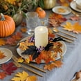 thumbnail image 7 of YZEGDCH Halloween Candles With Garland Artificial Maple Leaves Wreaths Candle Rings Wreaths for Fall, Halloween & Thanksgiving Home Decor Gifts, 7 of 7