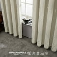 thumbnail image 2 of Deconovo Blackout Wave Foil Print Room Darkening Thermal Insulated Curtain 52W x 63L inch, 2 Panels, Light Beige, 2 of 6