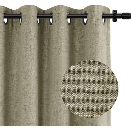 100 Blackout Curtains Linen Textured 84 Inch Length Burlap Window Curtain Ds For Bedroom Living Room Set Of 2 Panels 50 X Beige Canada 100 Blackout Curtains Linen Textured, Linen Burlap Curtains