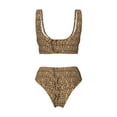 thumbnail image 5 of Daiia Leopard Print Brown Women's Bikini Set Two Piece Swimsuit High Waisted Bikini Adjustable Straps Bikini Perfect for Beach, Pool, and Summer Vacation-X-Large, 5 of 9
