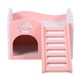thumbnail image 2 of Castillo de animales pequeños para hámster, casa para dormir, nido, juguete para hacer ejercicio, color rosa, 2 of 5
