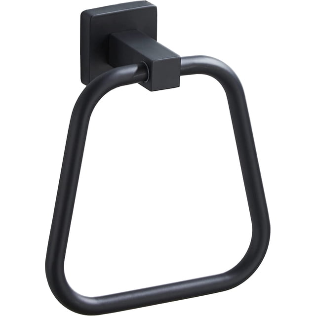Anneau Porte-Serviettes Noir Mat pour Salle de Bain, Cuisine Support Mural en Acier Inoxydable Robuste