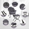 thumbnail image 3 of QinaQin Sillón lazy ergonómico con reposapiés plegable, funda removible y lavable, ideal para lectura y espacios pequeños, 3 of 9