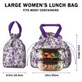 thumbnail image 5 of Pioneer Flower Floral Print Pattern Drawstring Lunch Bag Women - Drawstring Lunch Bag Insulated for Work Office - Stain-Resistant Large Lunchbags for Women with Multi-Pockets, 5 of 5