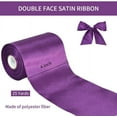 thumbnail image 3 of 4 Inch x 22 Yards Wide Purple Satin Ribbon Solid Fabric Large Ribbon for Cutting Ceremony Kit Grand Opening Chair Sash Table Hair Car Bows Sewing Craft Gift Wrapping Wedding Party Decoration, 3 of 6