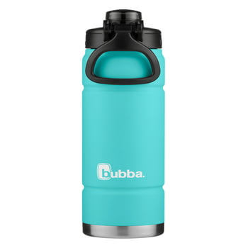 bubba Trailblazer Stainless Steel Water Bottle Push Button Lid Rubberized in Teal, 24 fl oz.