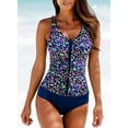 thumbnail image 2 of Women’s Tummy Control One Piece Swimsuit Ruffle Floral Print V-Neck Bathing Suit S-2XL, 2 of 4