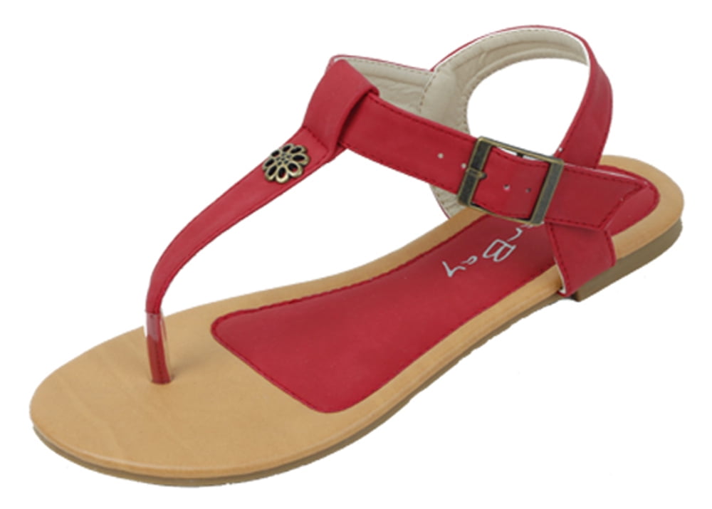 womens red sandals size 9