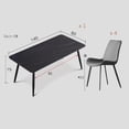 thumbnail image 4 of Dining Table, Dining Chairs Set of 4, Modern Kitchen Tables Top with Slate Stone, Metal Base & Legs for Table (GREY), 4 of 6