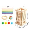 thumbnail image 4 of Wooden Ball Stick Game, 36PCS Family Dexterity Board Game with 30 Colorful Sticks, 4 Wooden Balls, 1 Dice&1 Ring Frame, Fun Tabletop Party Game for Family Night, Friends Gathering Home Entertainment, 4 of 10