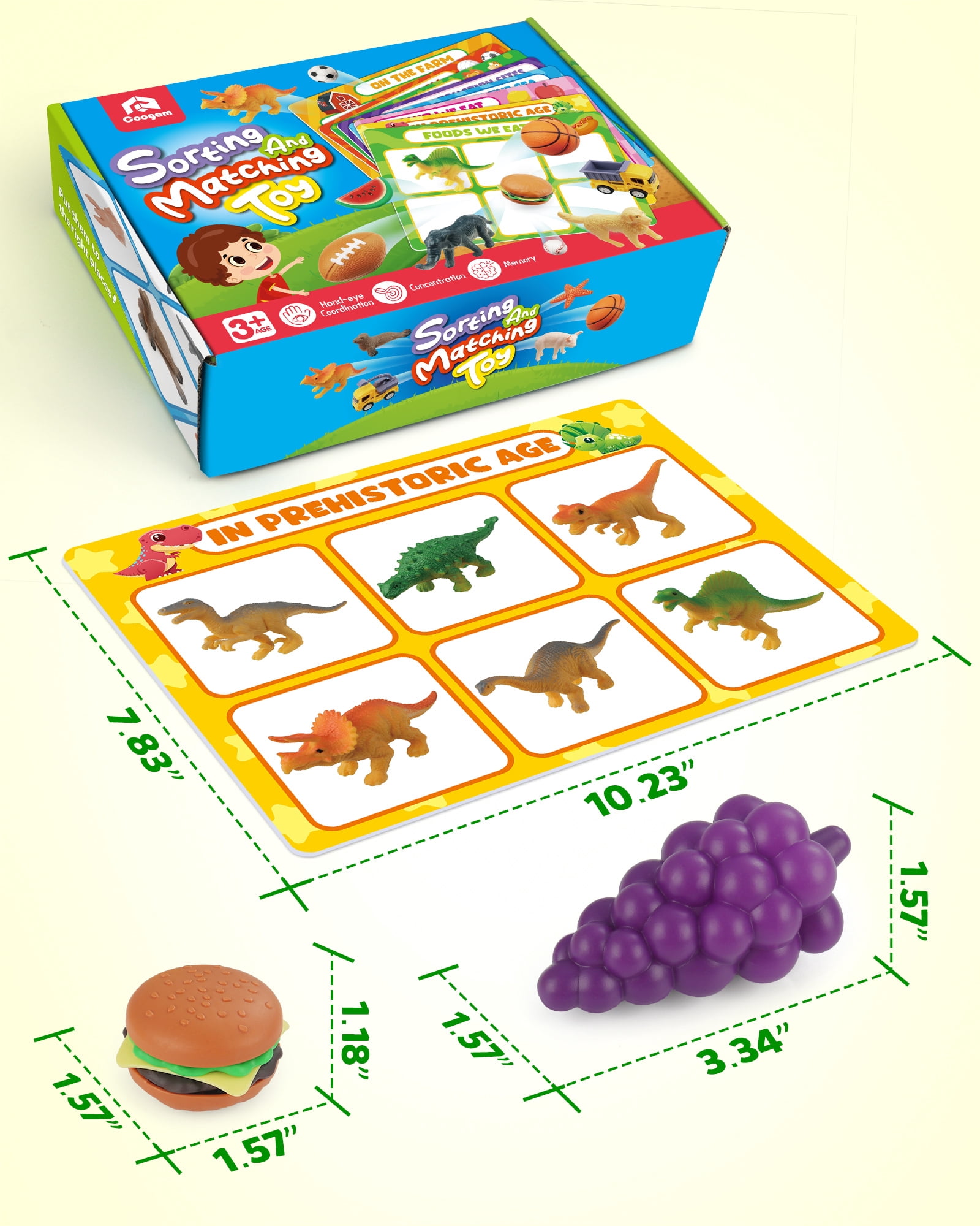Coogam Shape Sorting Toy for Toddlers, Fine Motor Montessori Game Preschool Educational Learning Toys for 3 Year Old