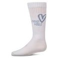 thumbnail image 3 of MeMoi Girls "Good Vibes Heart" Ribbed Cotton Blend Knee High Sock - Girls - Female, 2, Neon Pink, 3 of 11