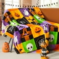 thumbnail image 2 of zuhoeo Halloween Fleece Throw Blanket, Pumpkin, Leaves Fall Plaid Blanket, Soft Fuzzy Plush for Couch Sofa or Bed, Luxury Flannel Lap Blanket, for Kids, Adults, Wife, Self (50" x 60"), 2 of 6