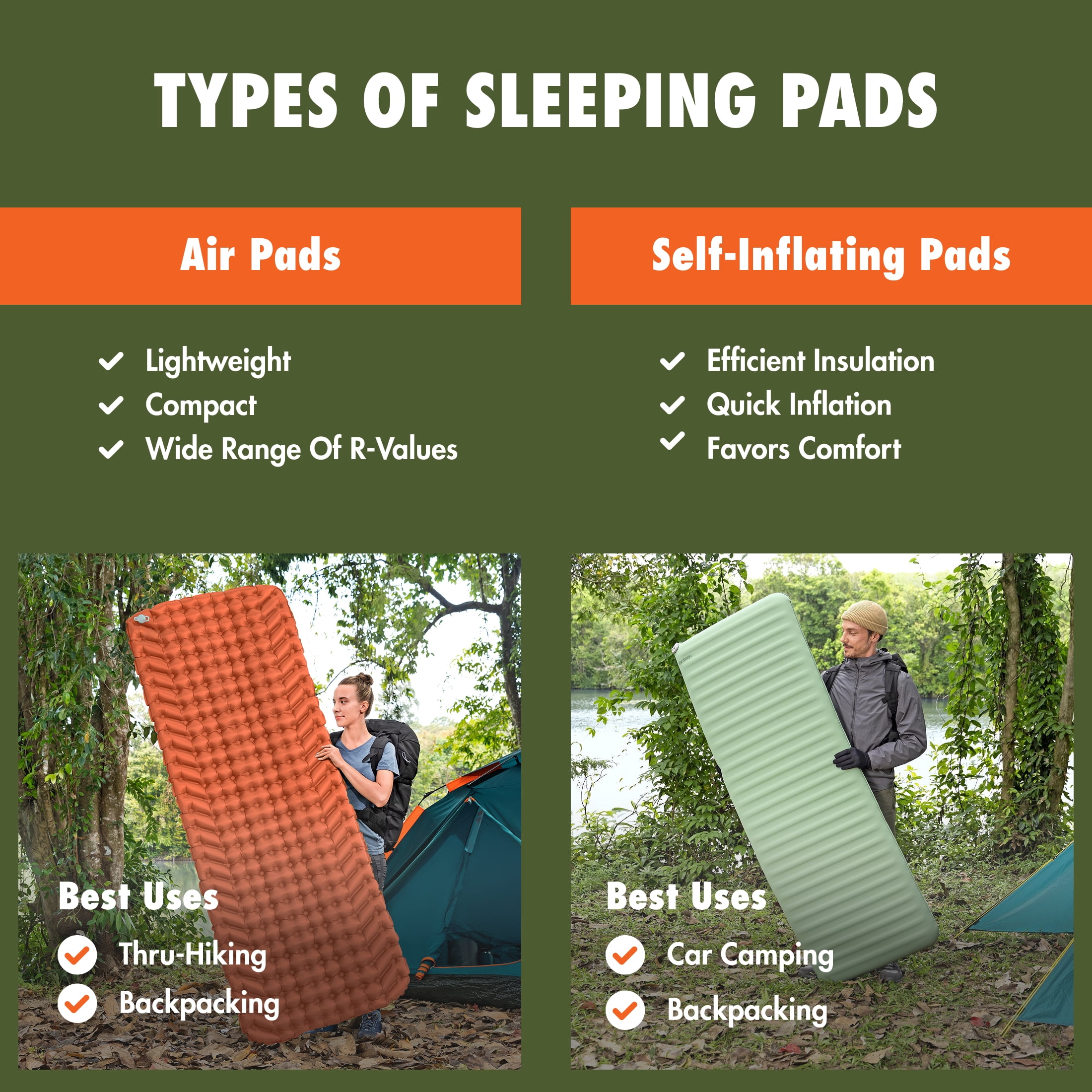 Ozark Trail Self-Inflating Large Rectangular Sleeping Pad