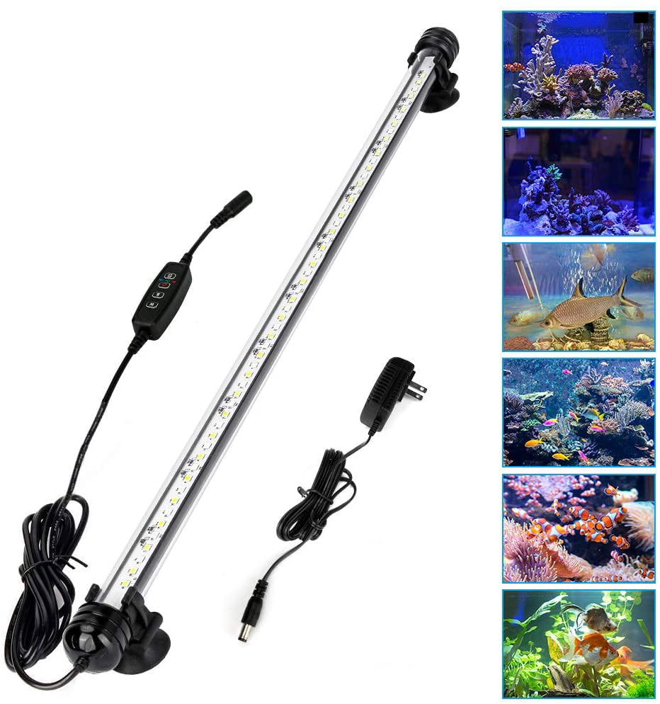 DOCEAN Submersible LED Aquarium Lights Adjustable Fish Tank Light with Timer Auto Turn On/Off and Cycle 24 LEDs 3 Light Modes Light for Fish Tanks 18cm/7 inch 