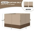 thumbnail image 2 of Aoodor 10' x 10' Gazebo Curtain Set Protecting Privacy Side Walls 4 Panels, Curtain Only - Sand Yellow and Brown, 2 of 10