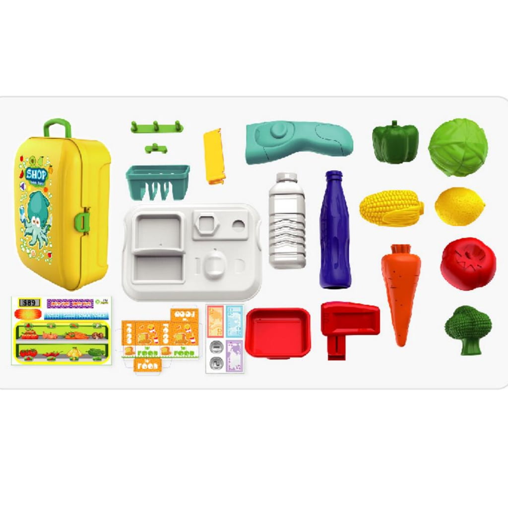 Prettyia Kids Children Plastic Pretend Role Play Toy Set with Storage Case 