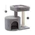 thumbnail image 1 of Árbol para Gatos, Rascador con Plataforma Acolchada, con Tronco de Sisal, para Gatitos, Gris Ahumado, 1 of 9