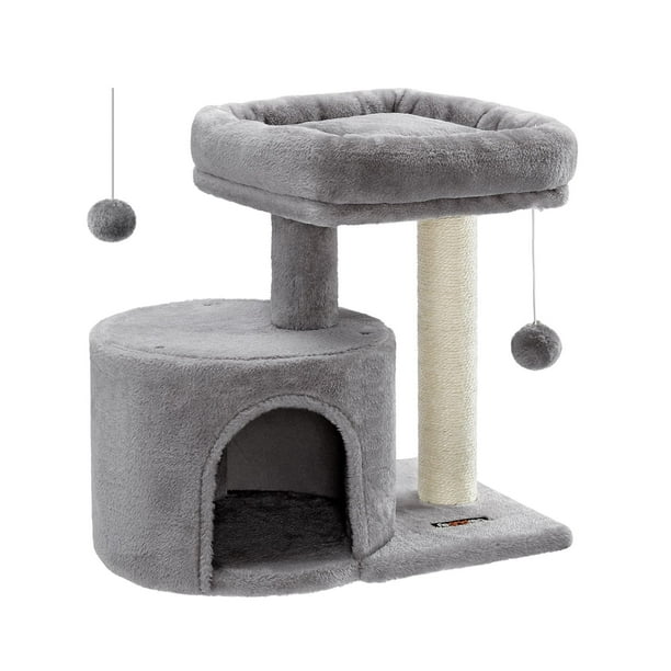 Árbol para Gatos, Rascador con Plataforma Acolchada, con Tronco de Sisal, para Gatitos, Gris Claro