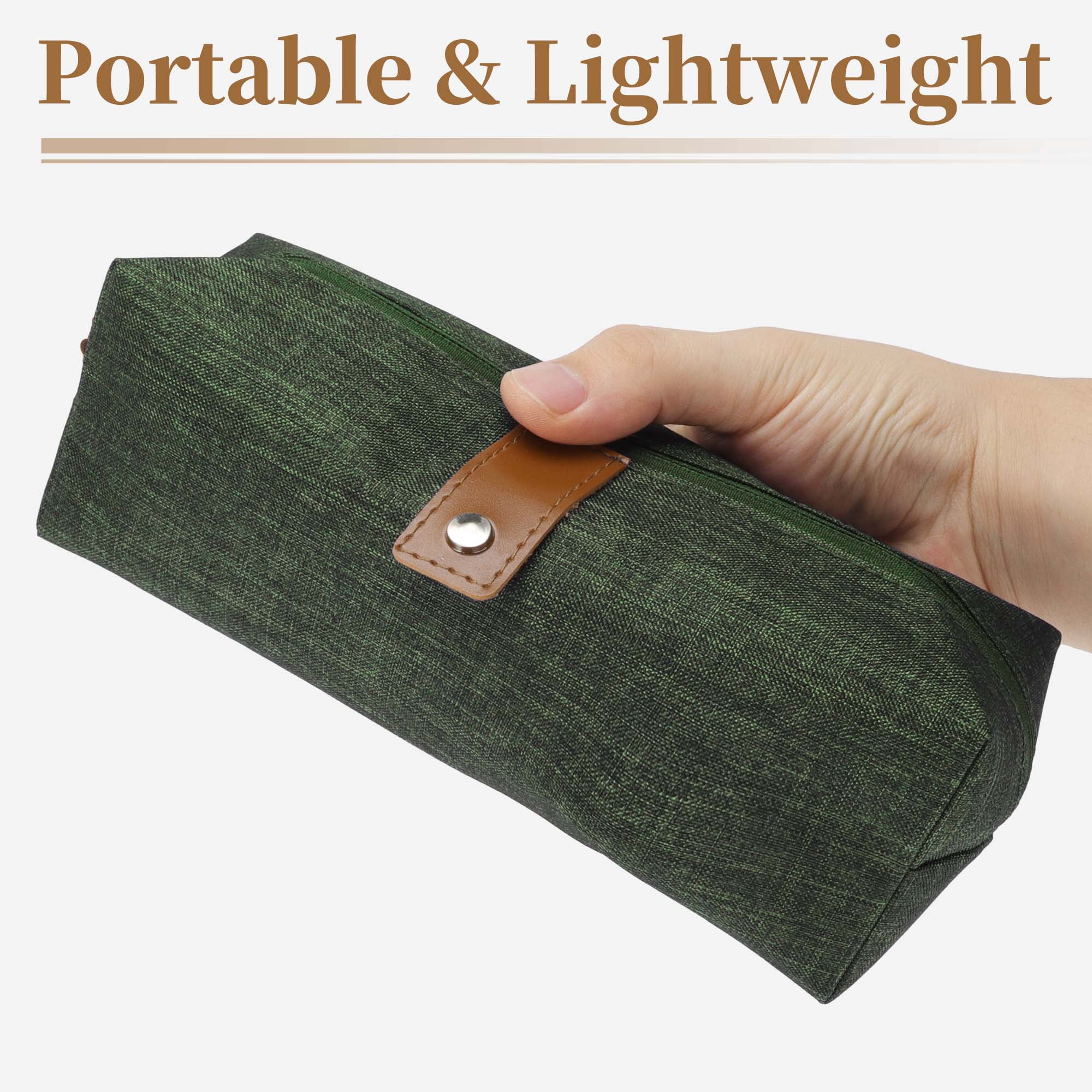 Unique Bargains Snowflake Oxford Style Pencil Pouch with Large Capacity Green