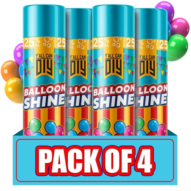 Balloon Shine Spray Y'allcandiy, acabado de alto brillo, 500 ml, 4 unidades