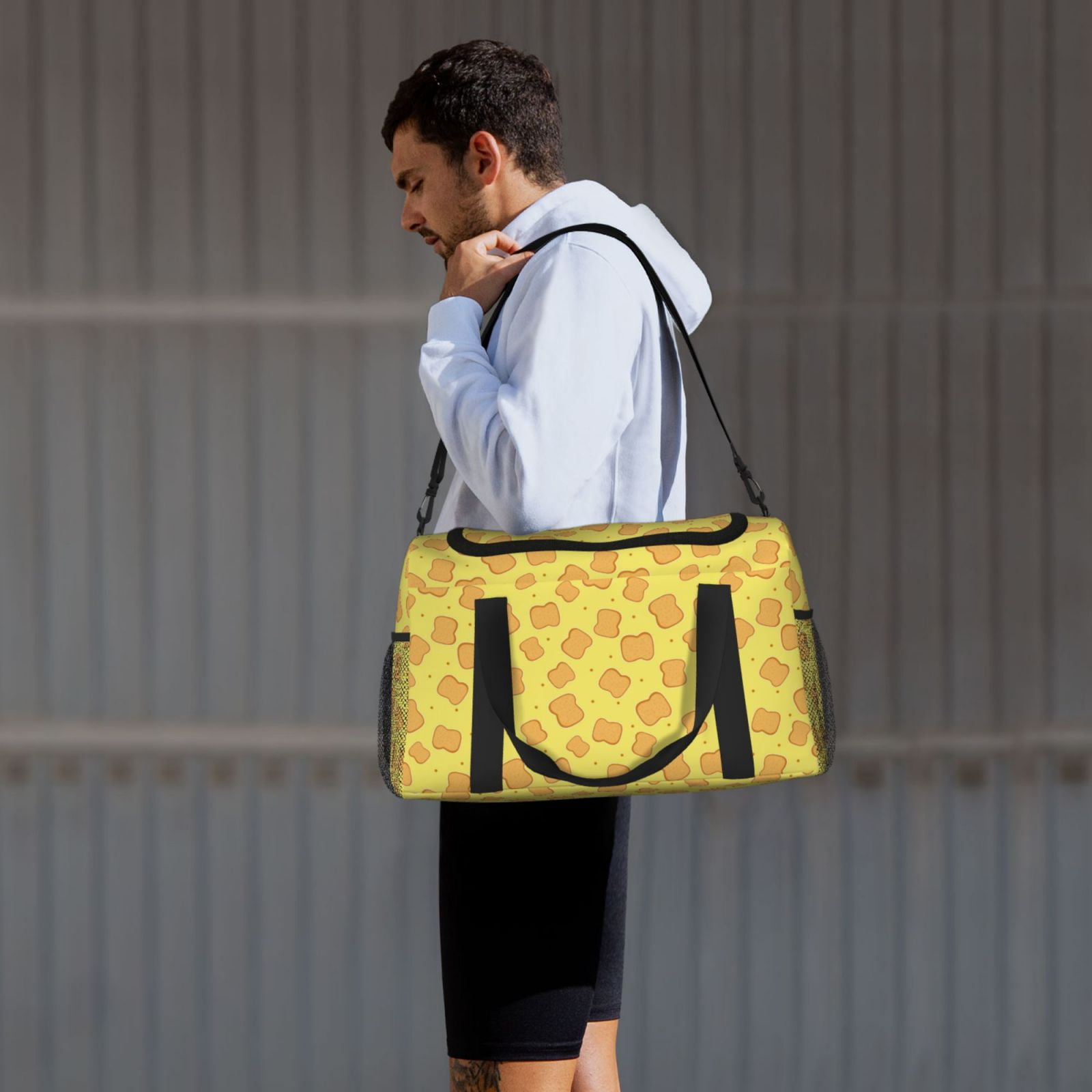 Fuzoiu Toast Print Travel Duffle Bag,Carry On Tote Bags,Duffel Bag,Sport Gym Bag, Hospital Bag for Labor and Delivery, Overnight Bag,Luggage Bag