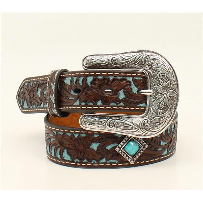 Ariat A1302402-24 Girls Floral Overlay Diamond Concho Belt & Buckle ...